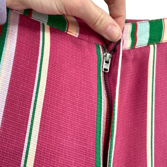 Free People La Paz Stripe Cotton Blend Ankle Pants Berry Combo Size 0 - Picture 5 of 11